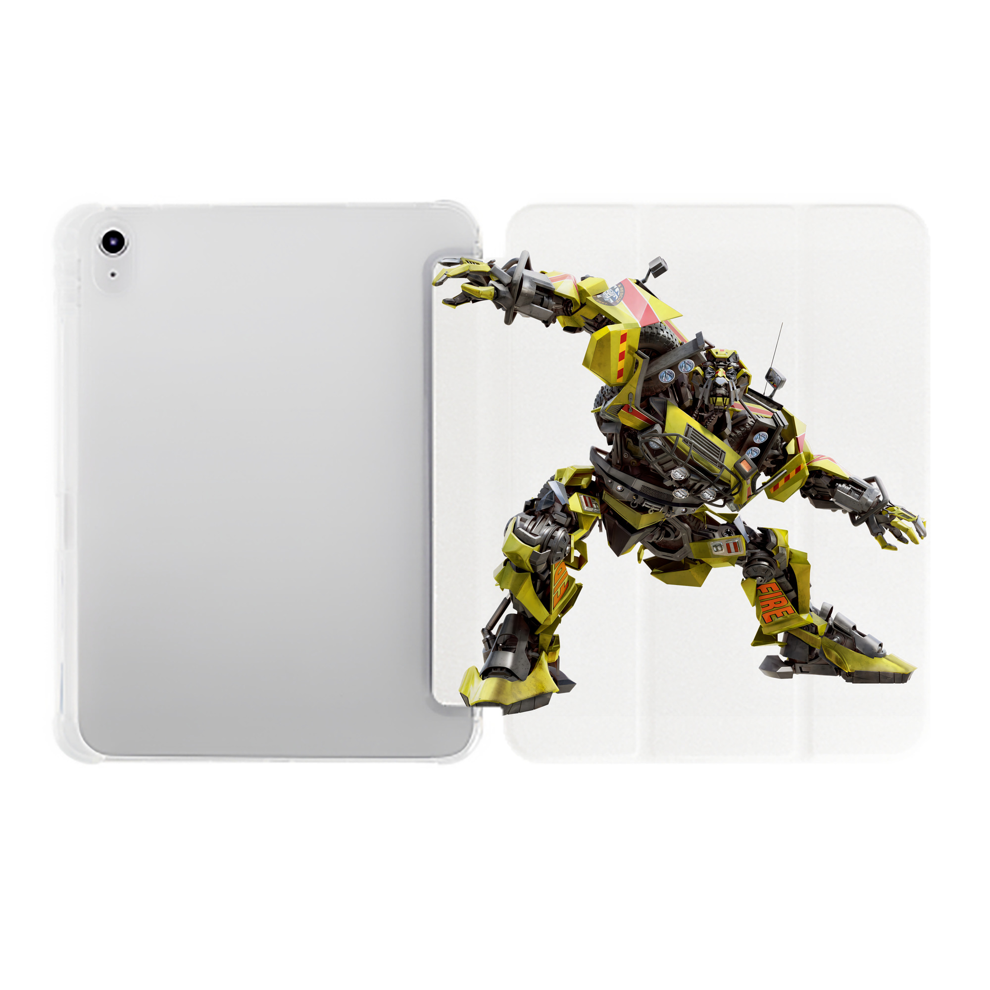 （画像用） Transformers トランスフォーマー IPad ケース ペン収納付き 三つ折りスタンド PUレザー×シリコン 対応機種9.5/10.5/10.9インチ